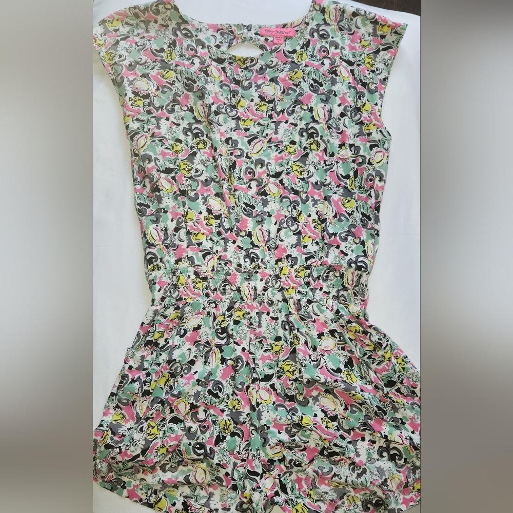 Betsy Johnson Floral Print Sleeveless Romper